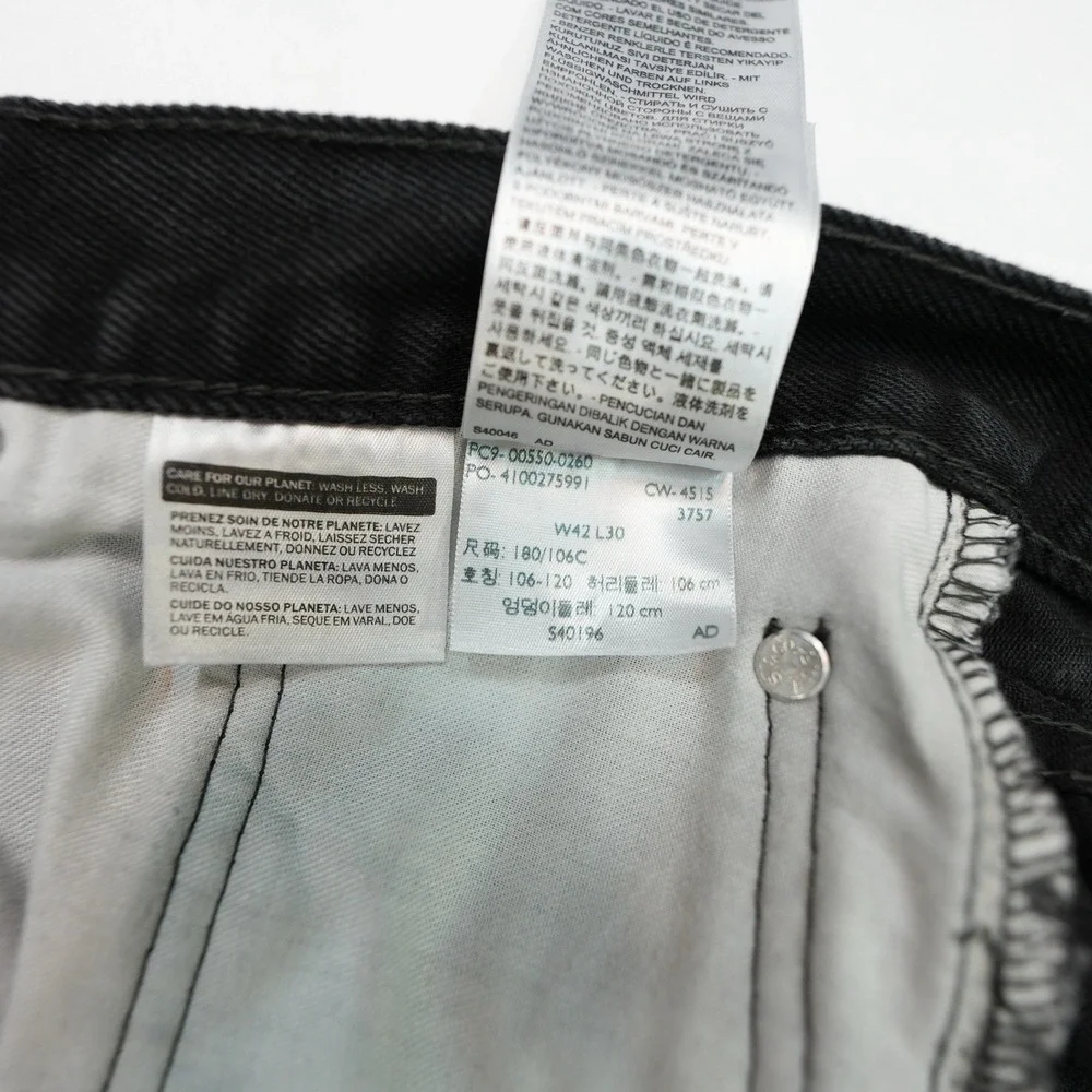 Levis 550‎ Black Jeans Men's 42x30 (40X29) Denim Relaxed Fit Casual Pants Baggy